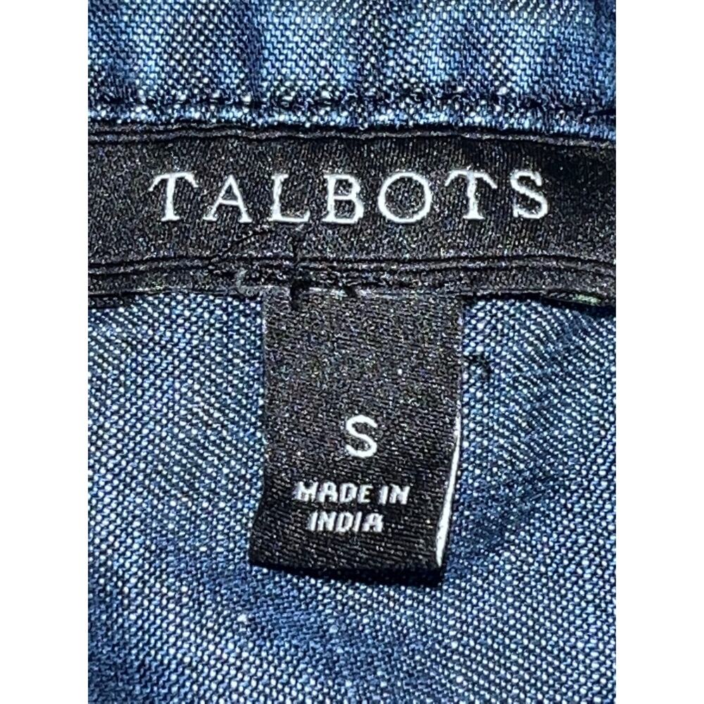 Talbots Chambray & Embroidered Tank Womens S - Picture 3 of 5